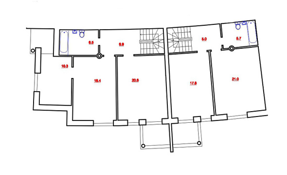План первого этажа таунхауса в Сорочанах